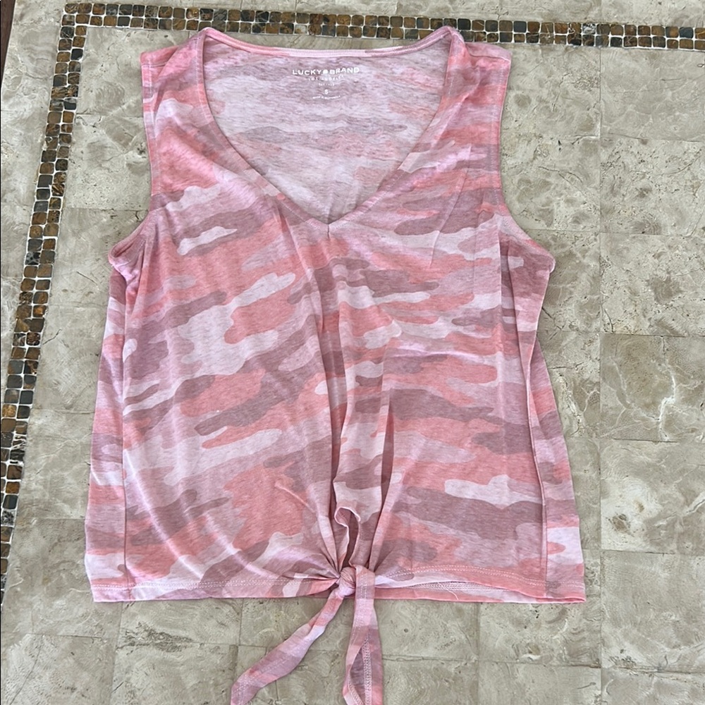 Lucky Brand Pink Camouflage‎ Tank Top Women’s Size S
